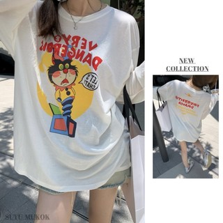 Kii Wii Áo Thun Tay Dài Dáng Rộng In Họa Tiết Hoạt Hình Vui Nhộn Thời Trang Mùa Thu Cho