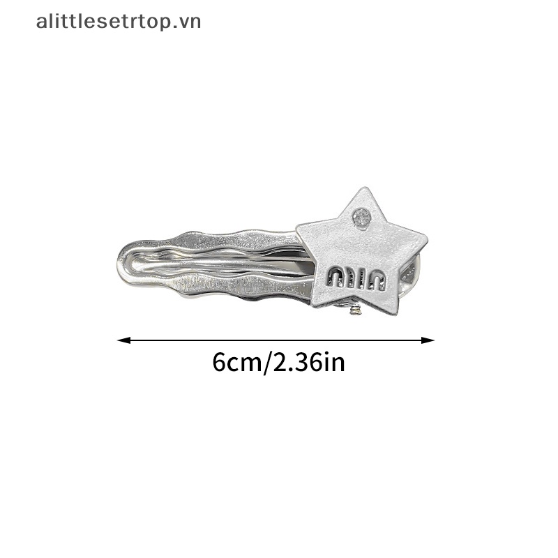 Alittlesetrtop Kẹp Tóc Mái Mỏ Vịt Đính Pha Lê Màu Hồng Hình Ngôi Sao Ngọt Ngào Khí Chất Cho Nữ