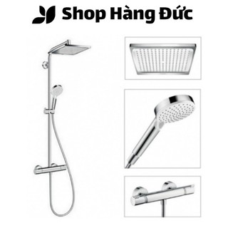 Sen cây hansgrohe 27271000, bát vuông 2in1, bộ sen cây, vòi hoa sen, nhập đức, shop hàng đức