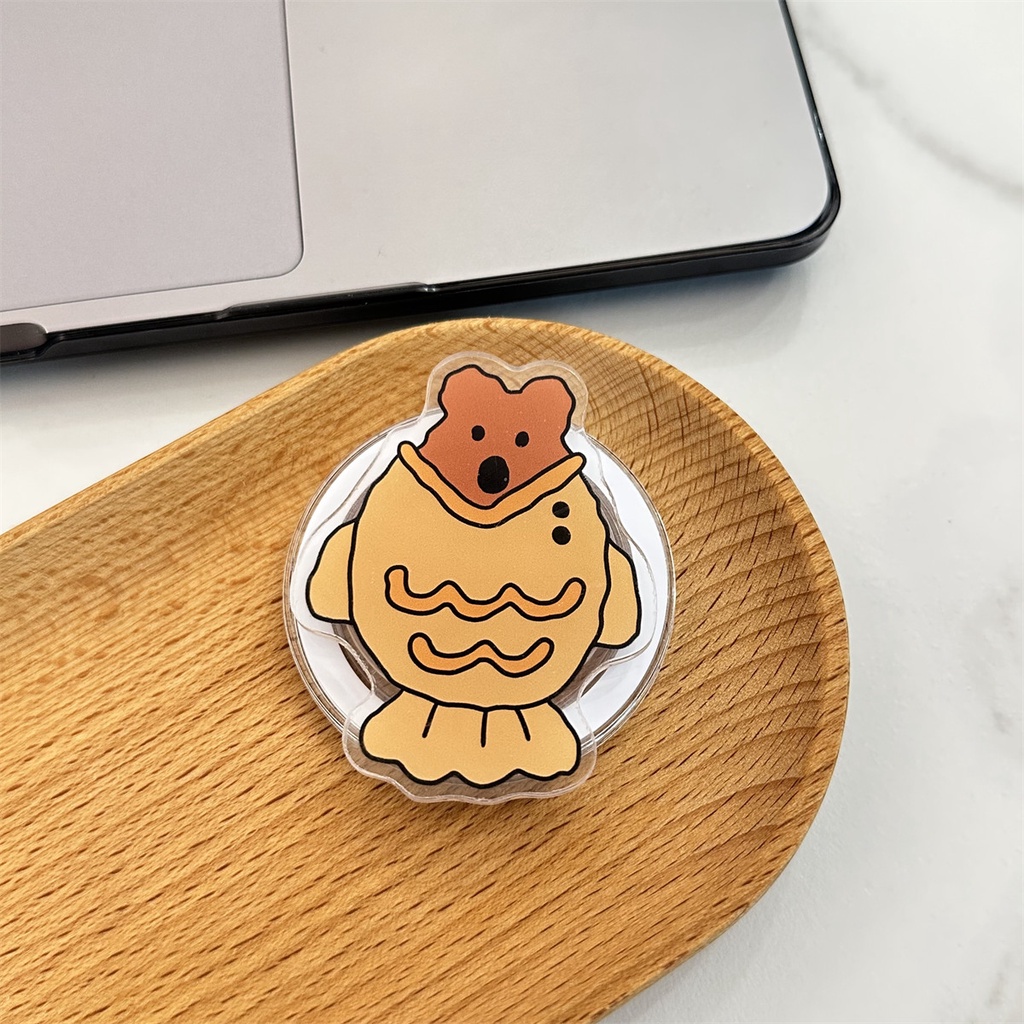 Ốp Điện Thoại Nam Châm Chống Rơi In Hình Cá / Gấu Hoạt Hình Có Giá Đỡ Cho iphone