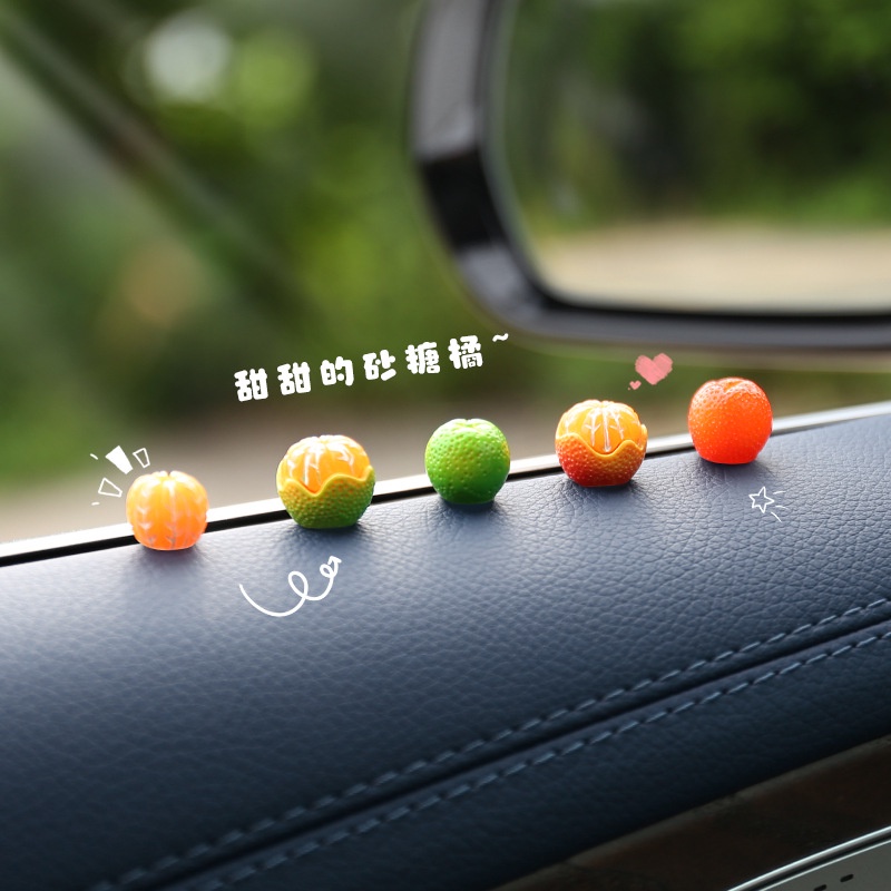 Bộ 5 Búp Bê Hình Trái Cam mini Bằng vinyl Dễ Thương Trang Trí Nhà Cửa / Xe Hơi / Văn Phòng
