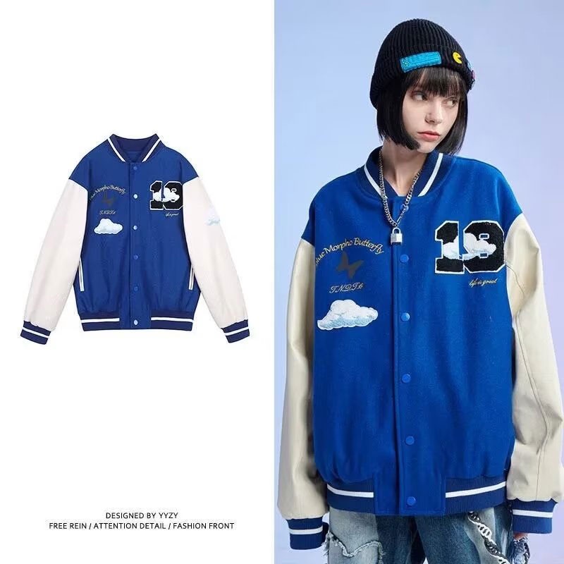 Áo Khoác Bóng Chày Da pu Dáng Rộng Phong Cách Đường Phố Mỹ Cá Tính Cho Nam