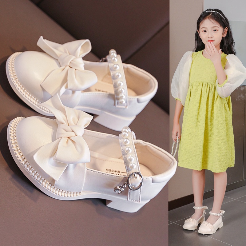 🎀Giày Da Cho Bé🎀Giày Búp Bê Da Đế Mềm Đính Nơ Thời Trang Xuân Thu 2023 Cho Bé Gái