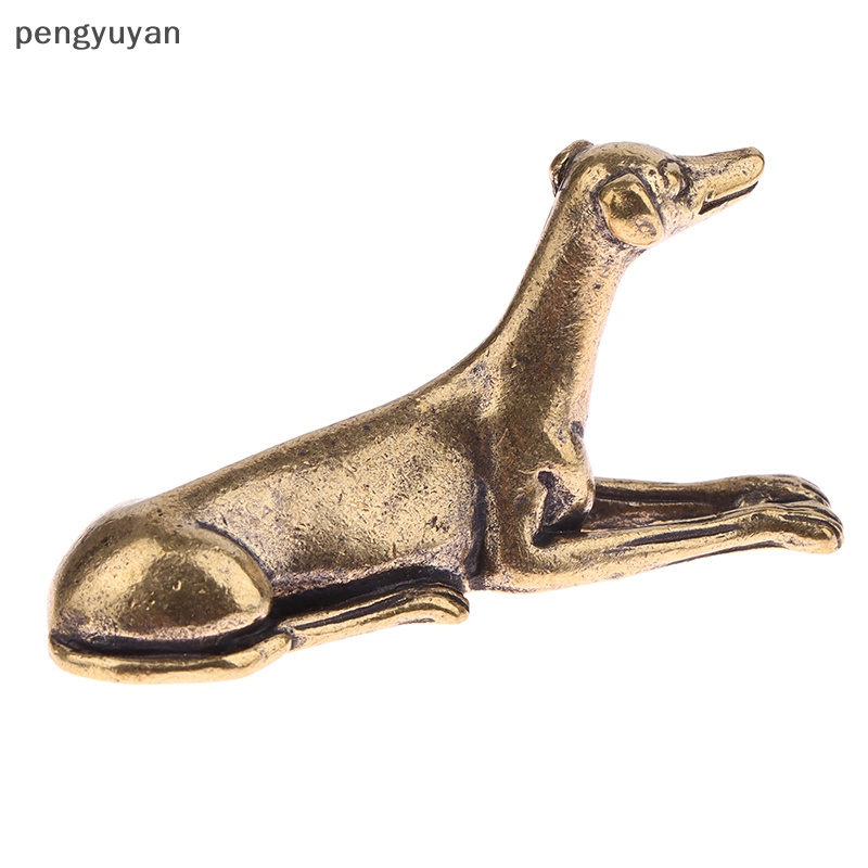 1 Tượng Cún Bằng Đồng Thau Trơn Trang Trí Bàn Làm Việc
