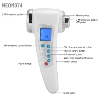 Neon074 Massage siêu âm 4 IN 1 Photon LED Light Ion Nhập khẩu Máy làm đẹp da mặt Làm sạch lỗ chân lông