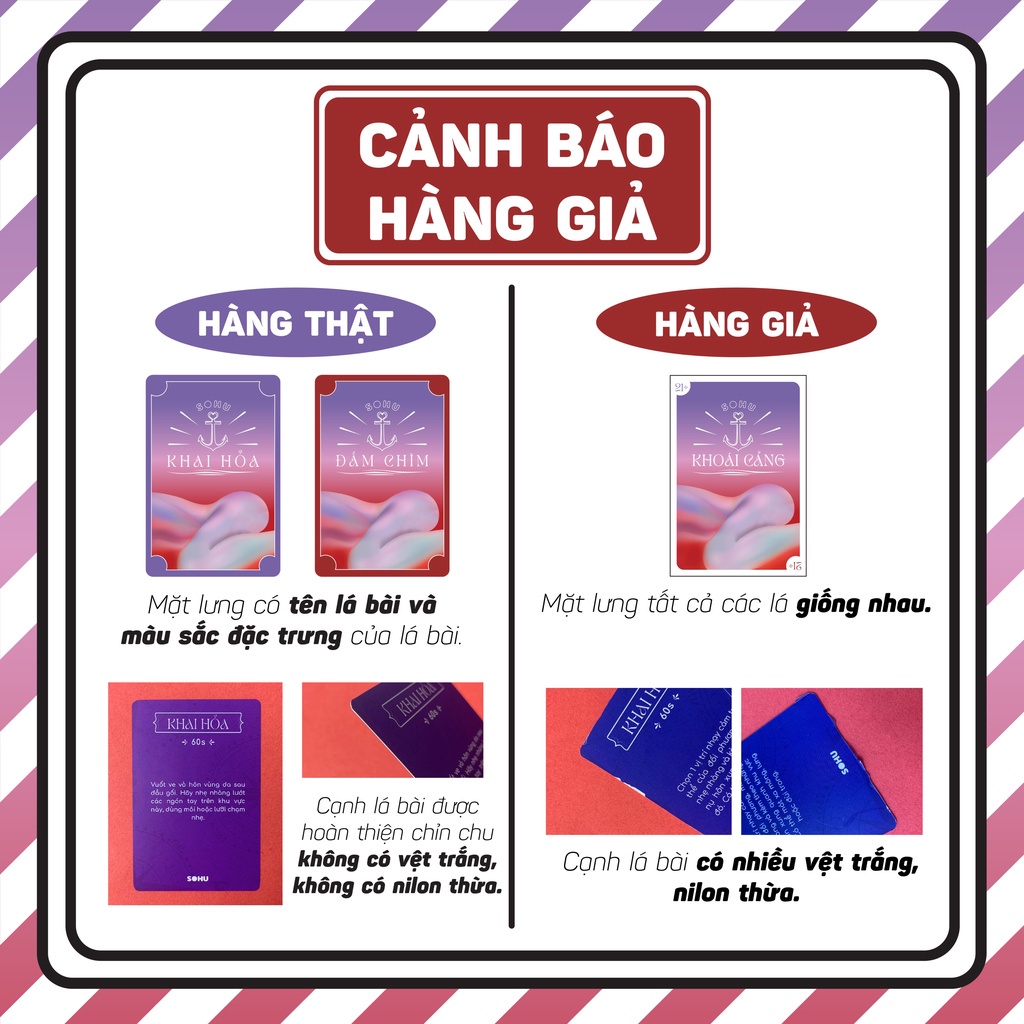 Board game cặp đôi Khoái Cảng, bộ bài SOHU cho couple hẹn hò 50 lá tặng kèm ô tô