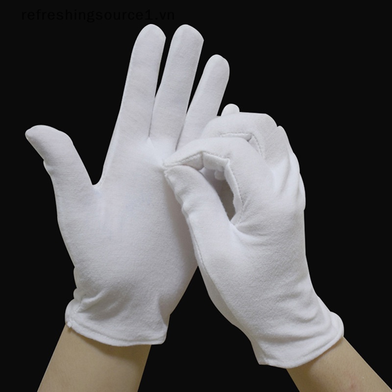 1 Đôi Găng Tay cotton Màu Trắng Thấm Hút Mồ Hôi Mới Cho Người Bồi Bàn / Lái Xe / Trang Sức / Làm Việc