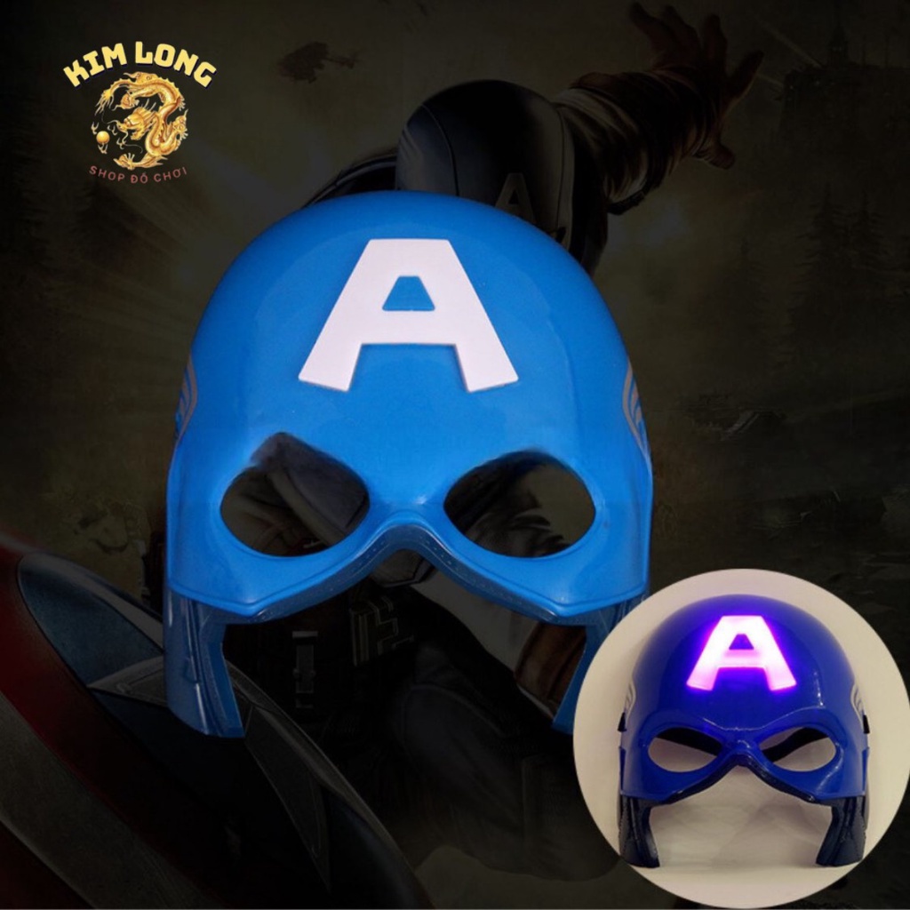 Mặt nạ siêu nhân nhện Spiderman Iroman hải tặc Caption Khổng lồ xanh Hulk ng dơi có đèn cho bé trai hoá trang HALLOWEEN