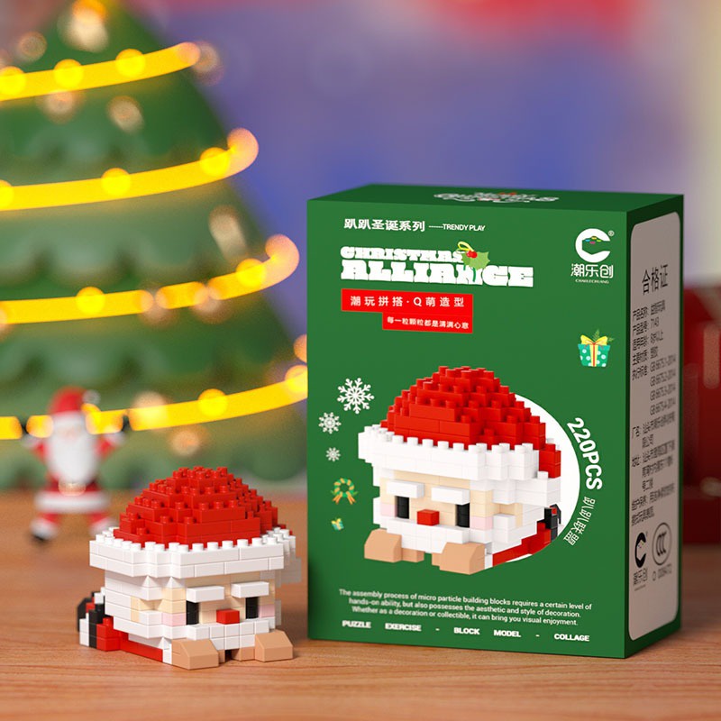 The building of santa claus Mô Hình Đồ Chơi Xếp Hình Ngôi Nhà Bánh Mì Gừng Bông Tuyết Trang Trí Nội Thất Nhà Búp Bê Quà Tặng Giáng Sinh Cho Trẻ Em Sam