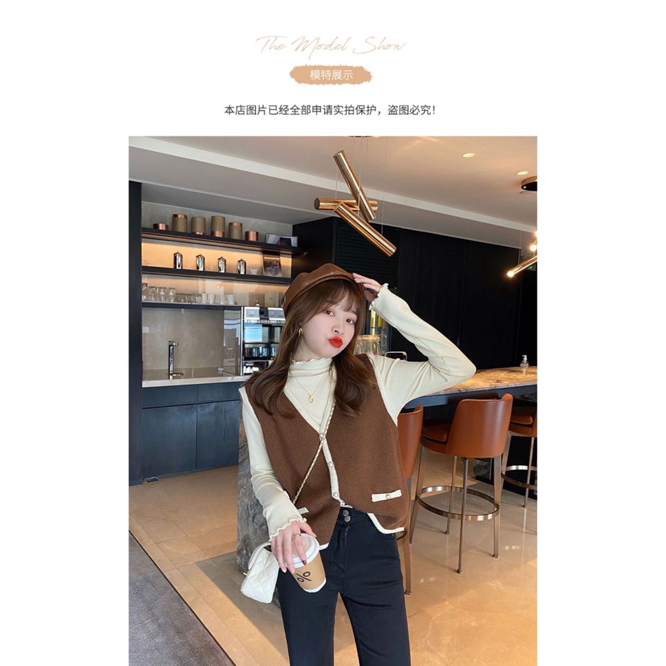 Áo Cổ Lọ Dáng Dài Màu Trơn Phong Cách Phương Tây Thời Trang Thu Đông Mới 2023