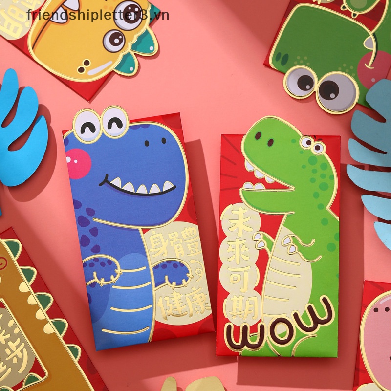 Set 6 Bao Lì Xì Mừng Năm Mới 2024 Hình Rồng Đỏ May Mắn