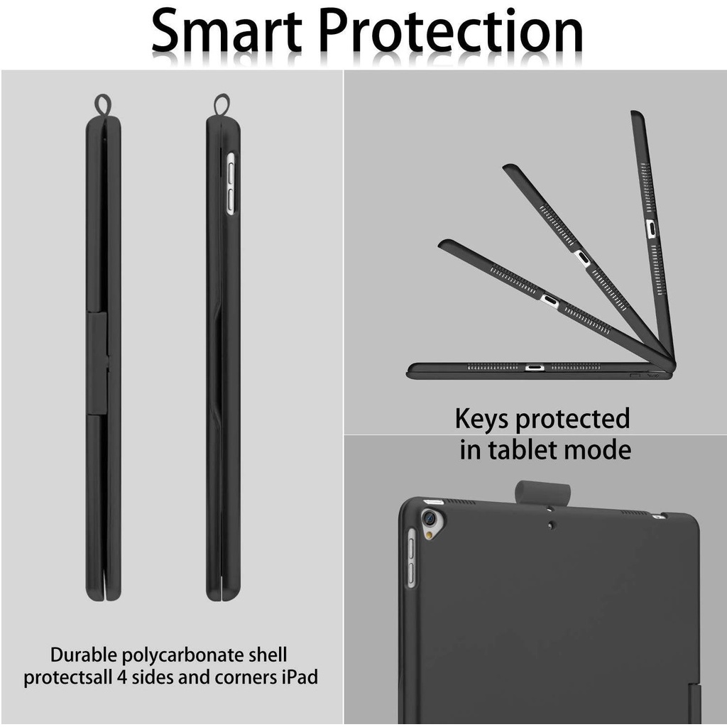Bao Da Máy Tính Bảng Có Bàn Phím bluetooth 360 Độ Tự Động Bật / Tắt Cho ipad 10.2 inch / air 5 / air 4 / ipad 10th gen / mini 6