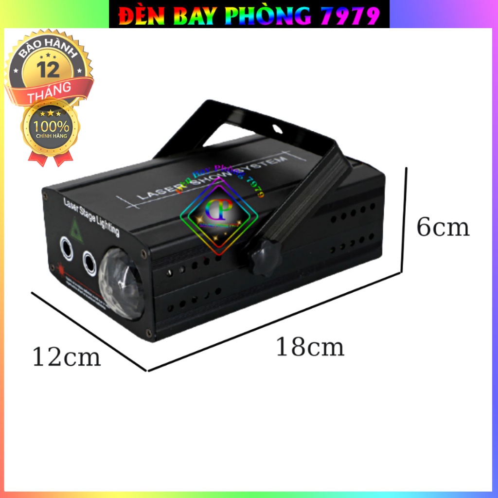 Đèn Laser 3 In 1 Cảm Biến Âm Thanh  Dùng Cho Phòng Karaoke, Bar, Sân khấu. Đèn Led Nhập Khẩu Cao Cấp