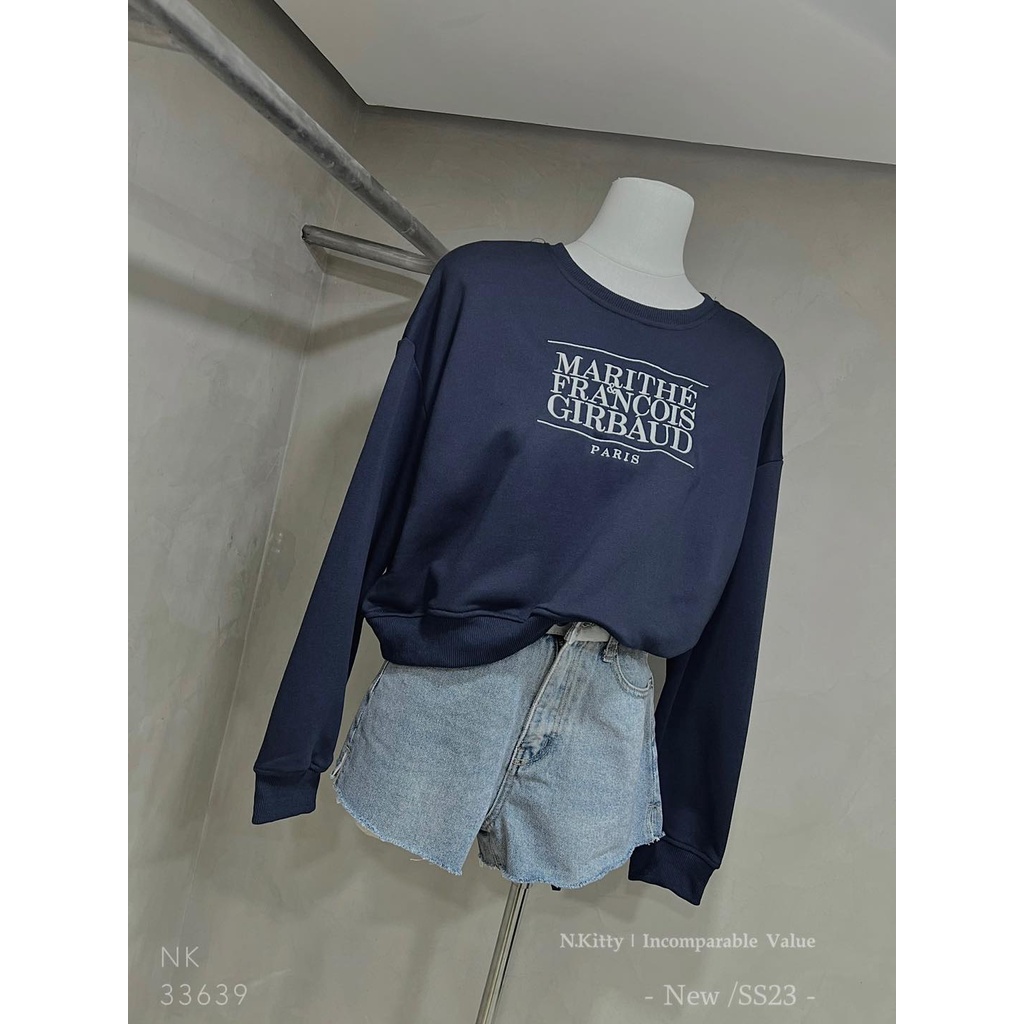 Áo ho.odie cro.p mar.ithe xanh na.vy