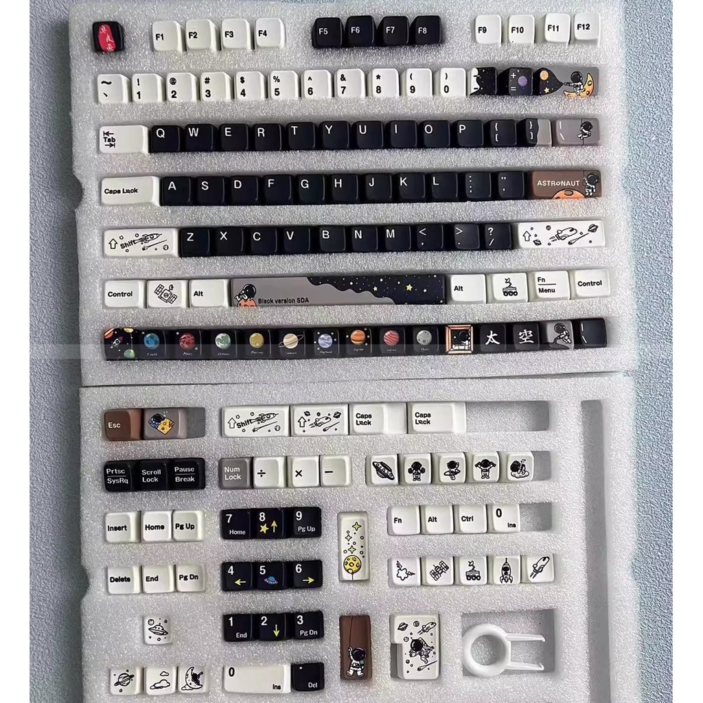Astronaut Keycaps SDA Profile phi hành gia Hoạt hình PBT DYE SUB Bàn Phím Cơ Keycap