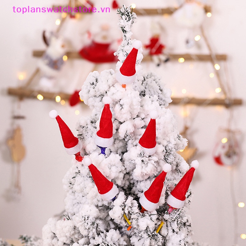 Set 10 Mũ Ông Già Noel mini Trang Trí Nhà Búp Bê vn