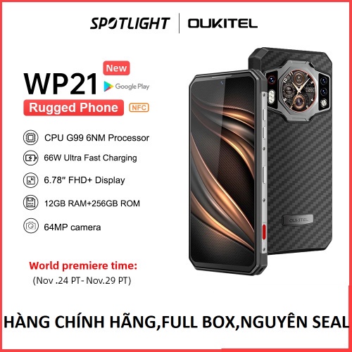 *Điện thoại siêu bền Oukitel WP21 Trang bị 2 màn hình, pin khủng 9800mAh BI9