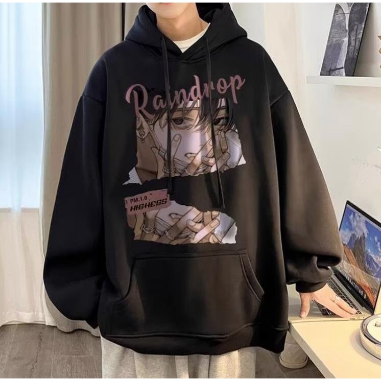 Áo hoodie dáng rộng thời trang cho nam size M-8XL cotton Mùa Thu Dáng Tay Dài In Họa Tiết Hoạt Hình Phong Cách Hàn Quốc Cho Cặp Đôi