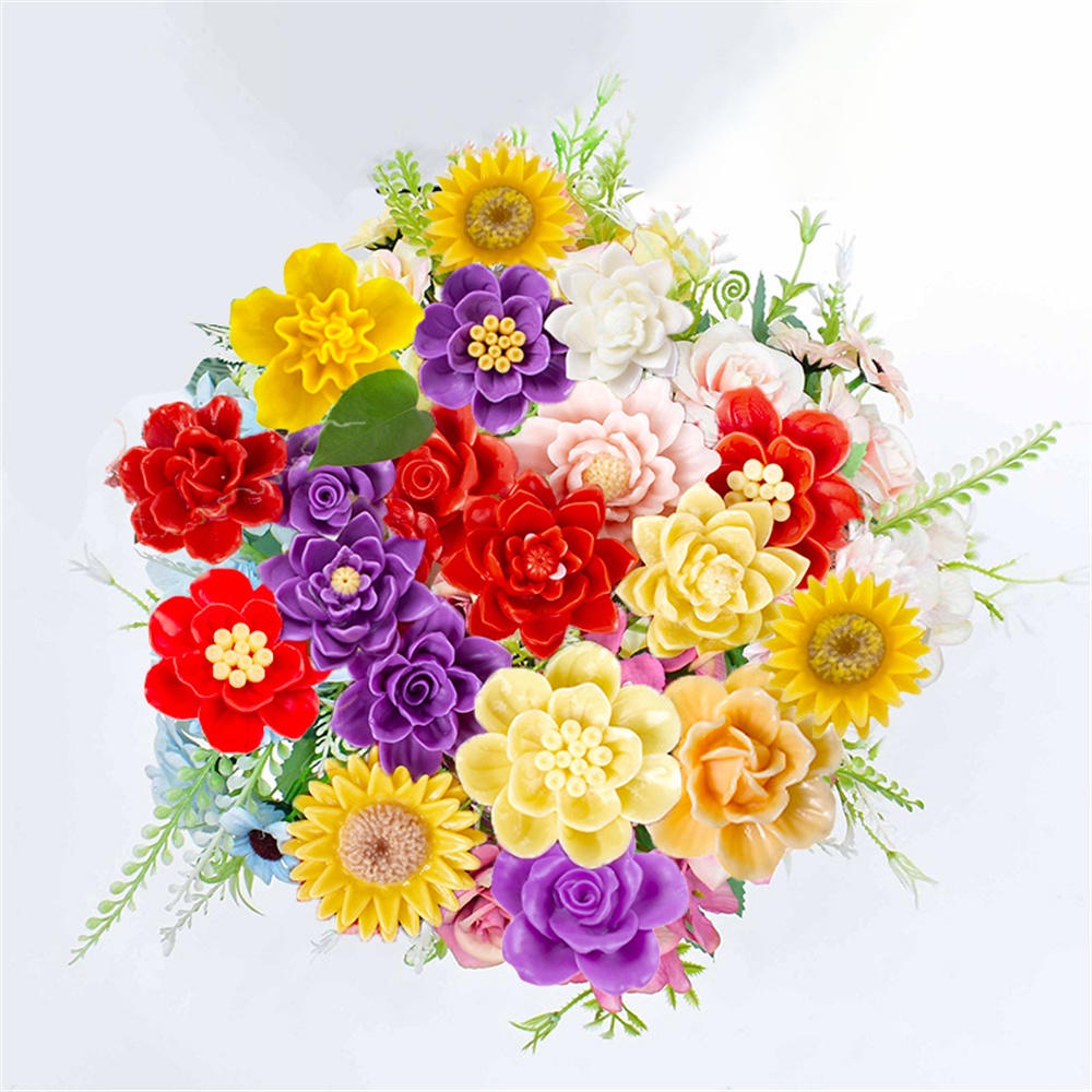 Khuôn silicone Làm Bánh / Sáp / Nến / Xà Phòng Hình Hoa Hồng / Hoa Mẫu Đơn 3d diy