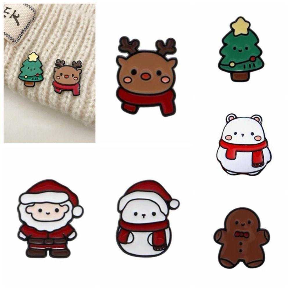 Back2life Ghim Cài Áo Họa Tiết Giáng Sinh / Người Tuyết / Tuần Lộc / Ông Già Noel Hoạt Hình Dễ Thương