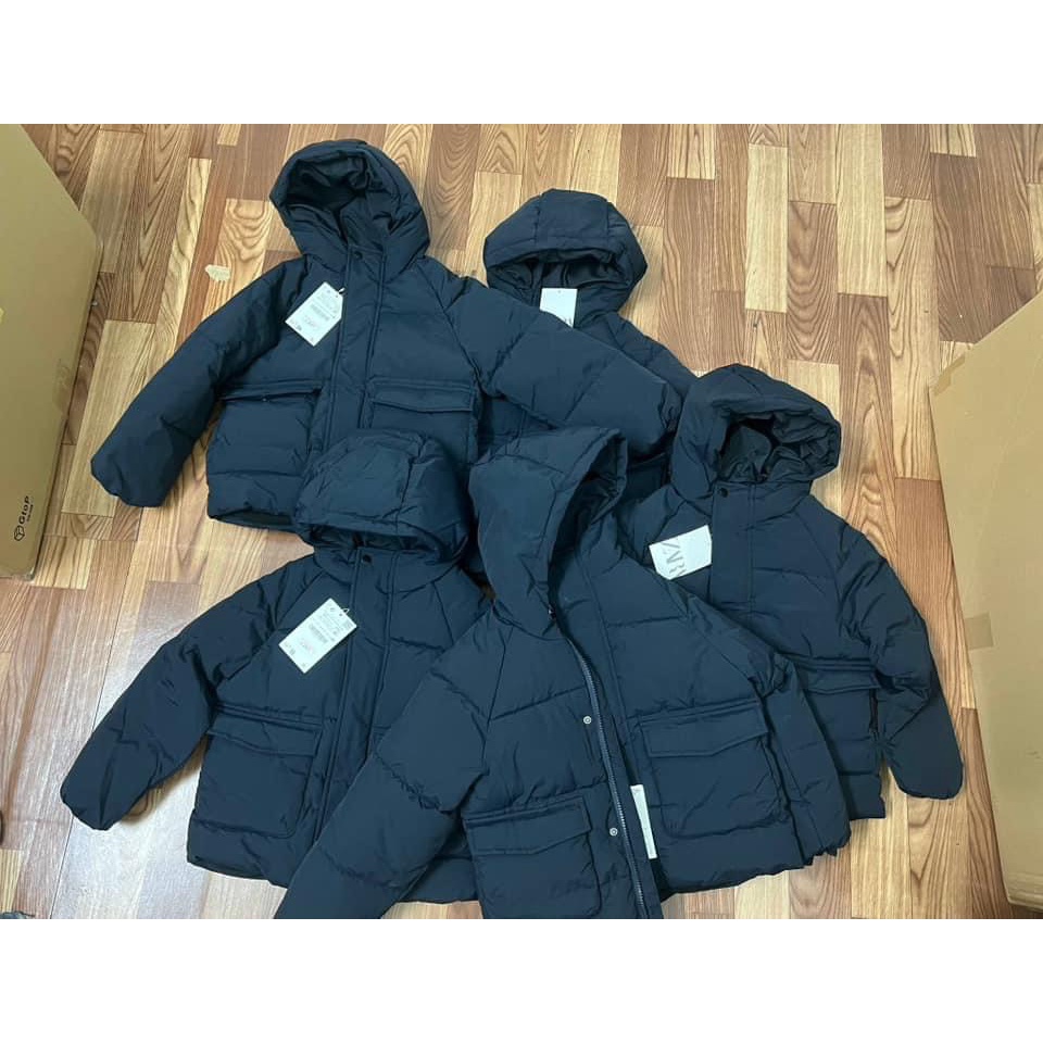 Áo Phao Zara túi hộp siêu nhẹ bé trai, bé gái có mũ size 15-55Kg