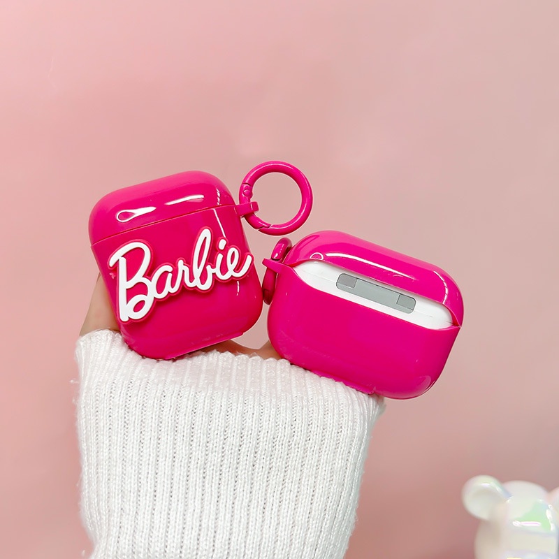 Vỏ Bảo Vệ Hộp Sạc Tai Nghe airpods 1 2 3 pro Hình Búp Bê barbie Bằng tpu Mềm Có Móc Treo Tiện Dụng