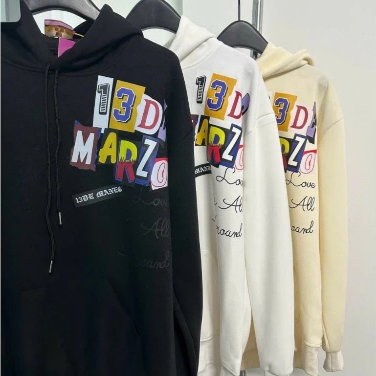 Áo Hoodie 13D Đính Tay Gấu ❤ Áo Nỉ 2 Lớp Dày Dặn Dáng Rộng Nam Nữ NVA704
