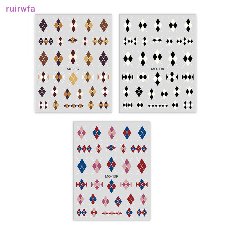 1 Tờ Nhãn Dán Trang Trí Móng Tay 3d Tự Dính Họa Tiết Kẻ Sọc Màu caramel Mới