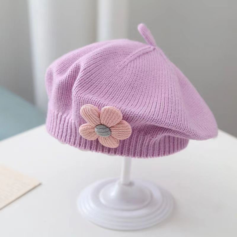 Mũ beret Ren Dệt Kim Dễ Thương, Thích Hợp Cho Bé Gái