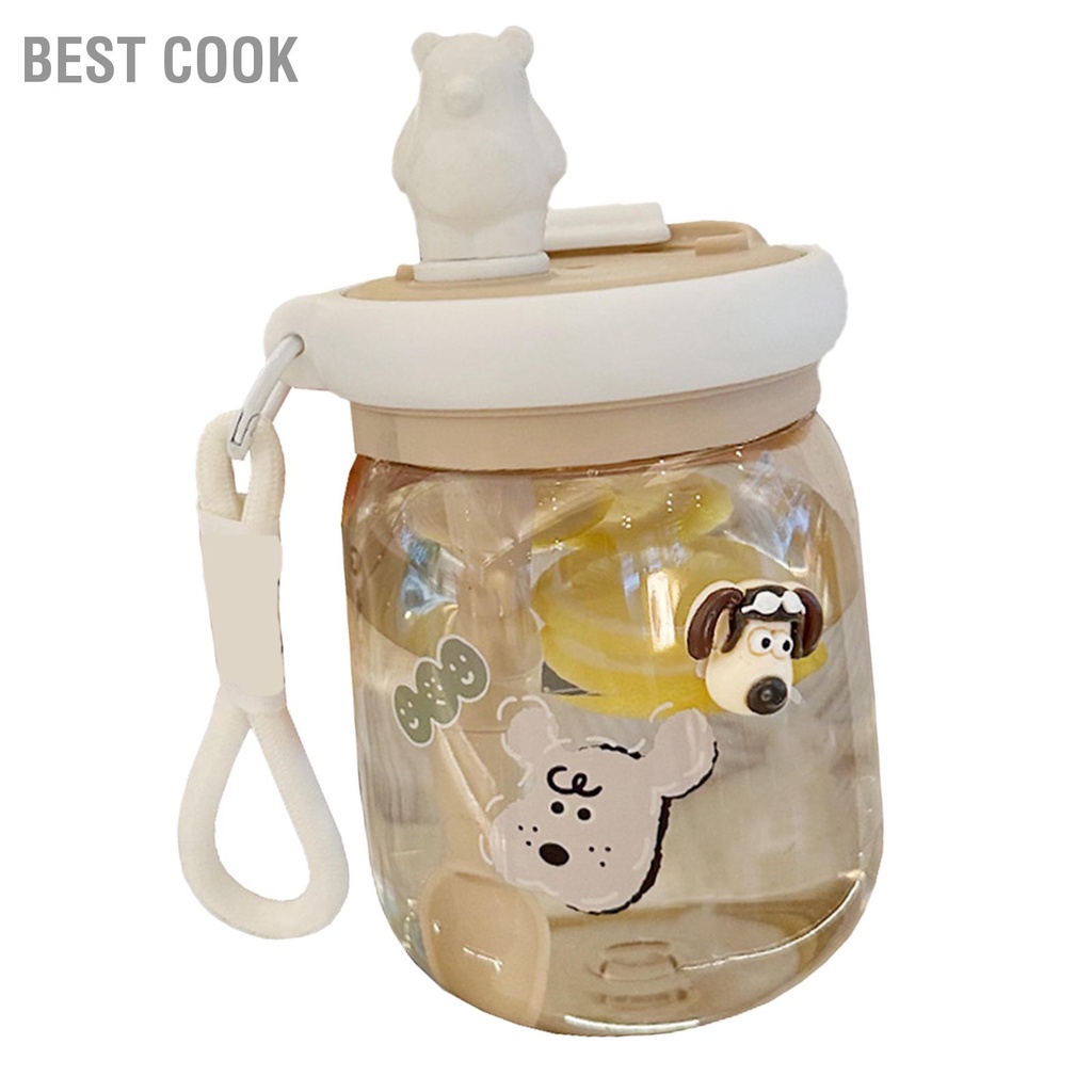 Best cook Cốc nước dễ thương 800ml có nắp và chai uống cầm tay bằng nhựa dây đeo