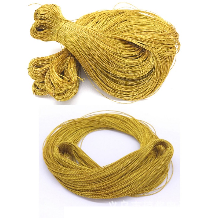 Cuộn 100m Dây Tơ MẪU A2 trang trí treo phụ kiện sợi mảnh 1mm VÀNG, BẠC