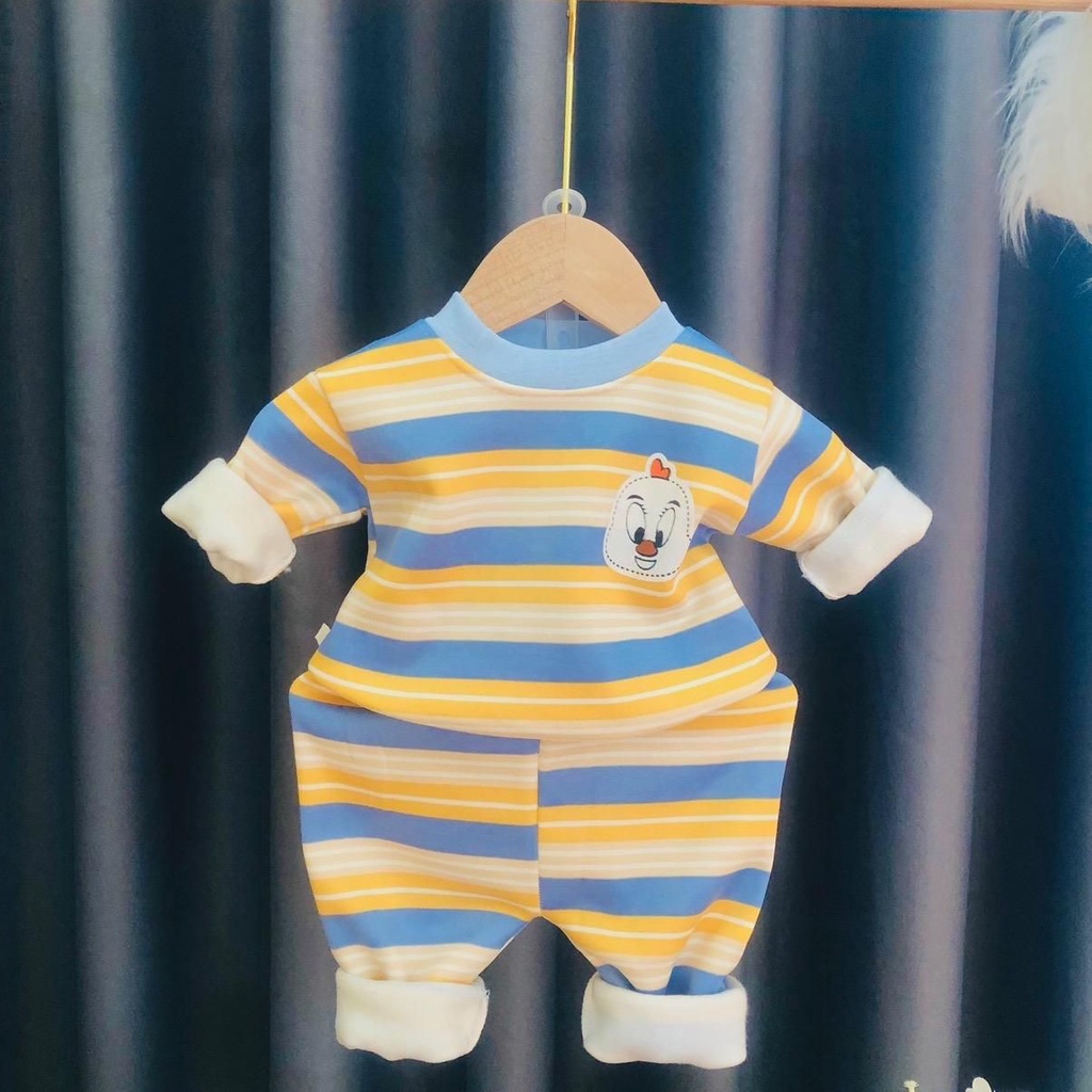 Bộ nỉ lót lông bé trai, size 3-14kg