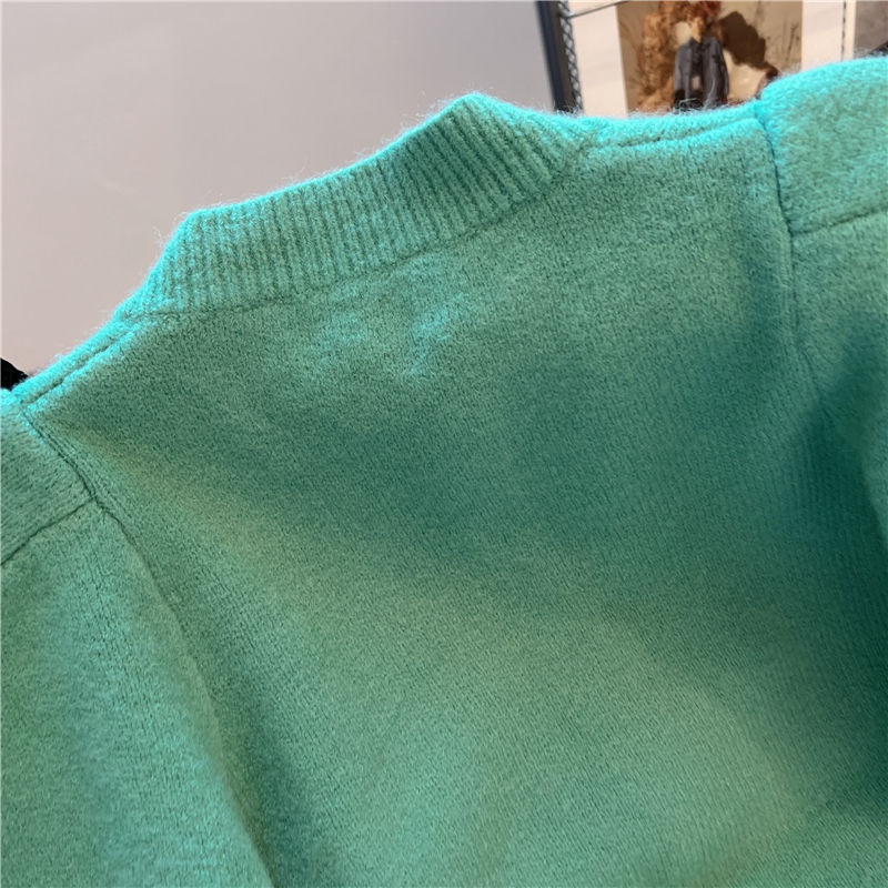 Xiaoxiang Áo Khoác cardigan Dệt Kim Tay Phồng Mềm Mại Màu Hồng Phong Cách Pháp Thời Trang Mùa Thu 2023 Cho Nữ