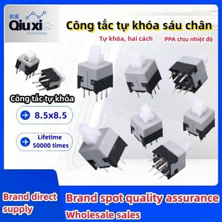 Công tắc ấn/Sáu Công Tắc Nhấn /Mở Tự Khoá 8.5 x8.5/Công tắc nút nguồn/công tắc nhấn giữ/Công tắc tự khóa/công tắc/Công tắc không khóa/Công tắc phím