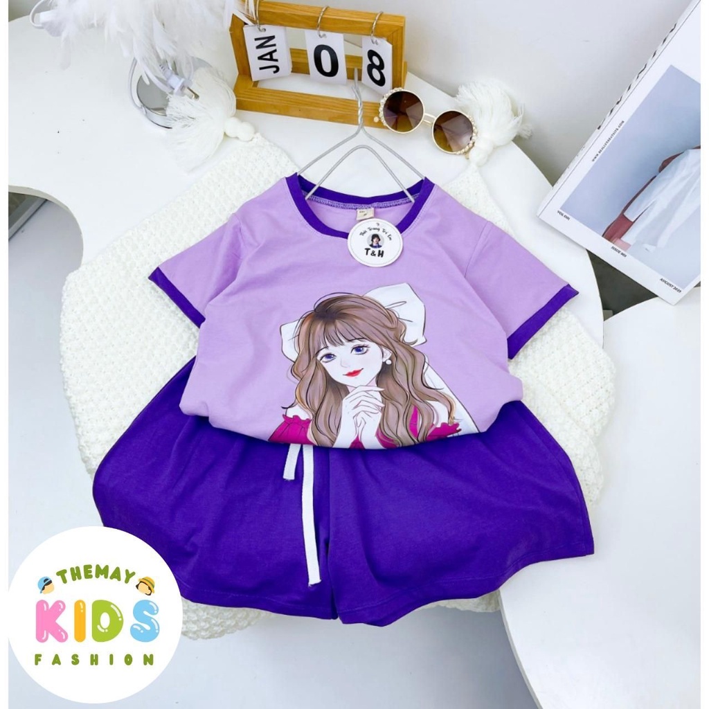 Đồ bộ bé gái quần đùi phối