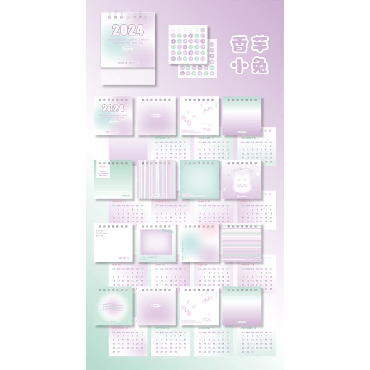 Túi Xách Cdailyyyy Chất Lượng Cao|Lịch Để Bàn Năm 2024 mini Tự Trang Trí Độc Đáo 2024