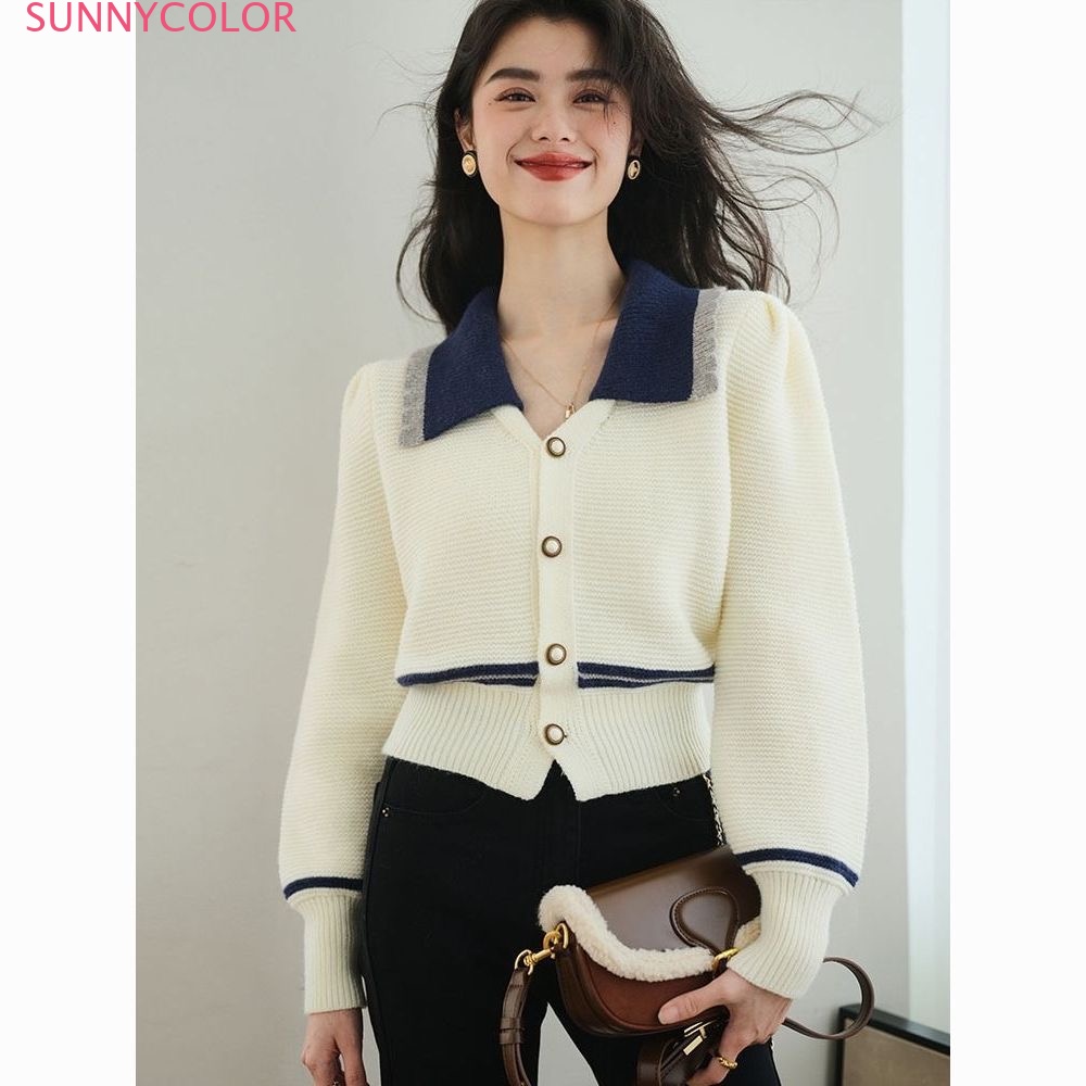 SUNNYCOLOR Áo Len áo khoác cardigan Fashion Đơn giản Thể thao INS WMY23A0XZ9 43Z231027