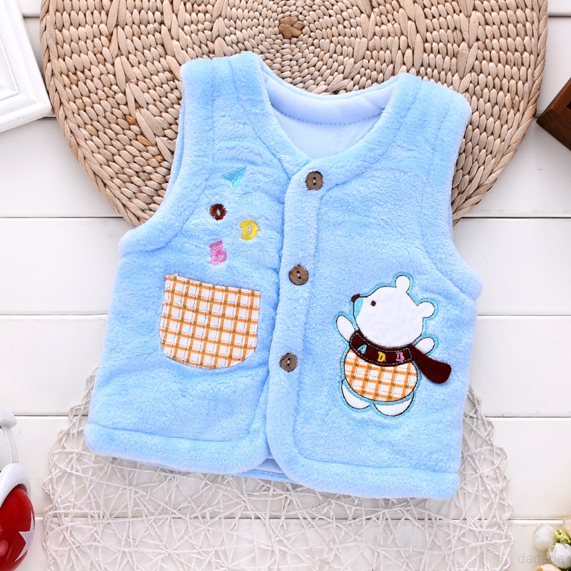 Áo Khoác Không Tay Bằng Lông Cừu Dày Dặn Giữ Ấm Mùa Xuân Thu Cho Bé Sơ Sinh