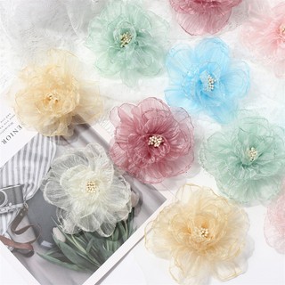 1 bó hoa vải voan mini trang trí váy cưới
