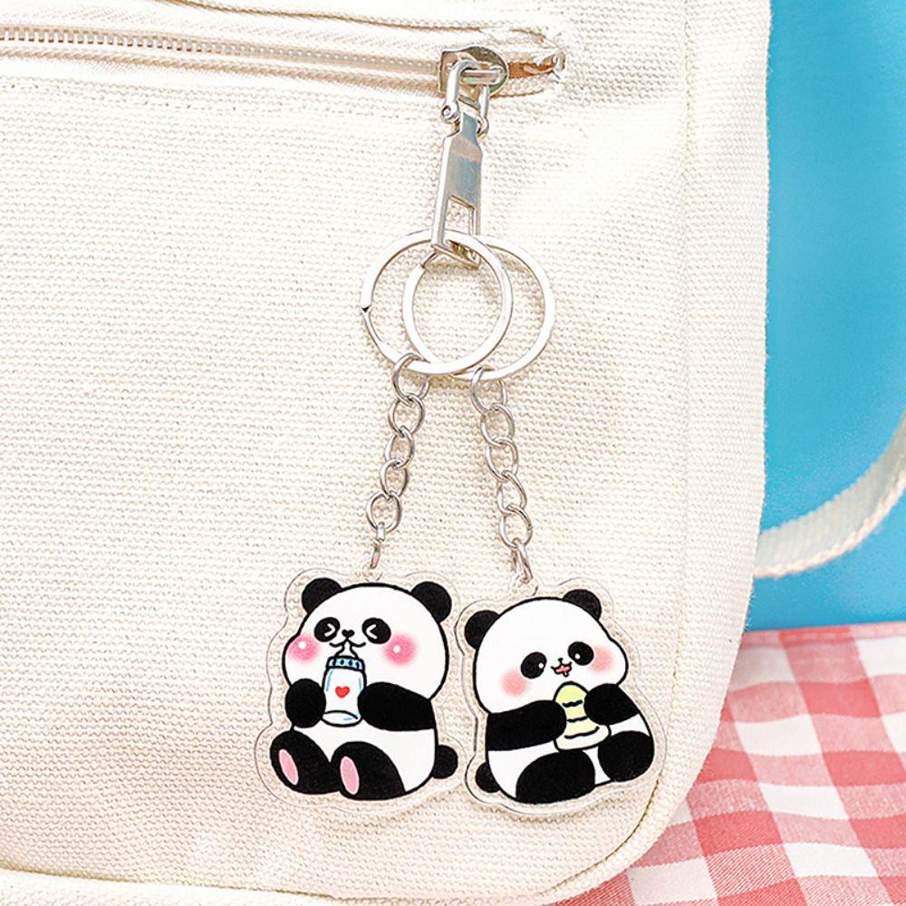 Mmluck Móc Chìa Khóa acrylic Hình Gấu Trúc Hoạt Hình Dễ Thương diy Ốp