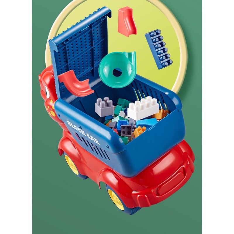 Đồ chơi xe oto  kèm lego 124 chi tiết mẫu vịt , khủng long, máy xúc , xe lu mới nhất 2023