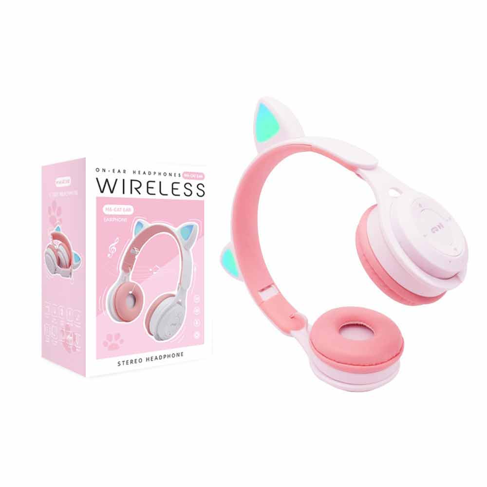 Cat Ear Bluetooth Wireless Headphone LED Light Bluetooth 5.0 Headphones With Mic Heavy Bass children gift