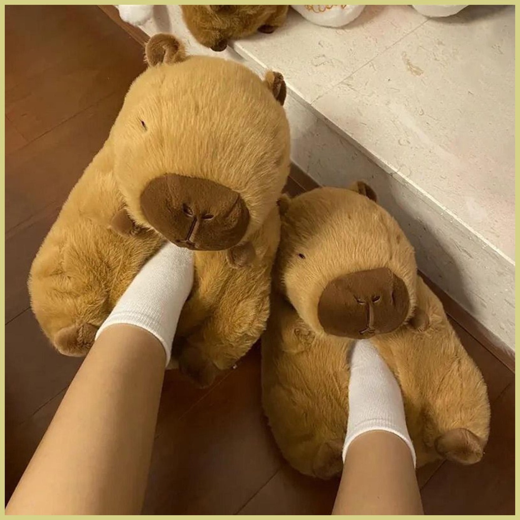 Capybara Dép Bông Dày Dặn Mềm Mại Hình Động Vật Đáng Yêu Cho Nữ aseavn