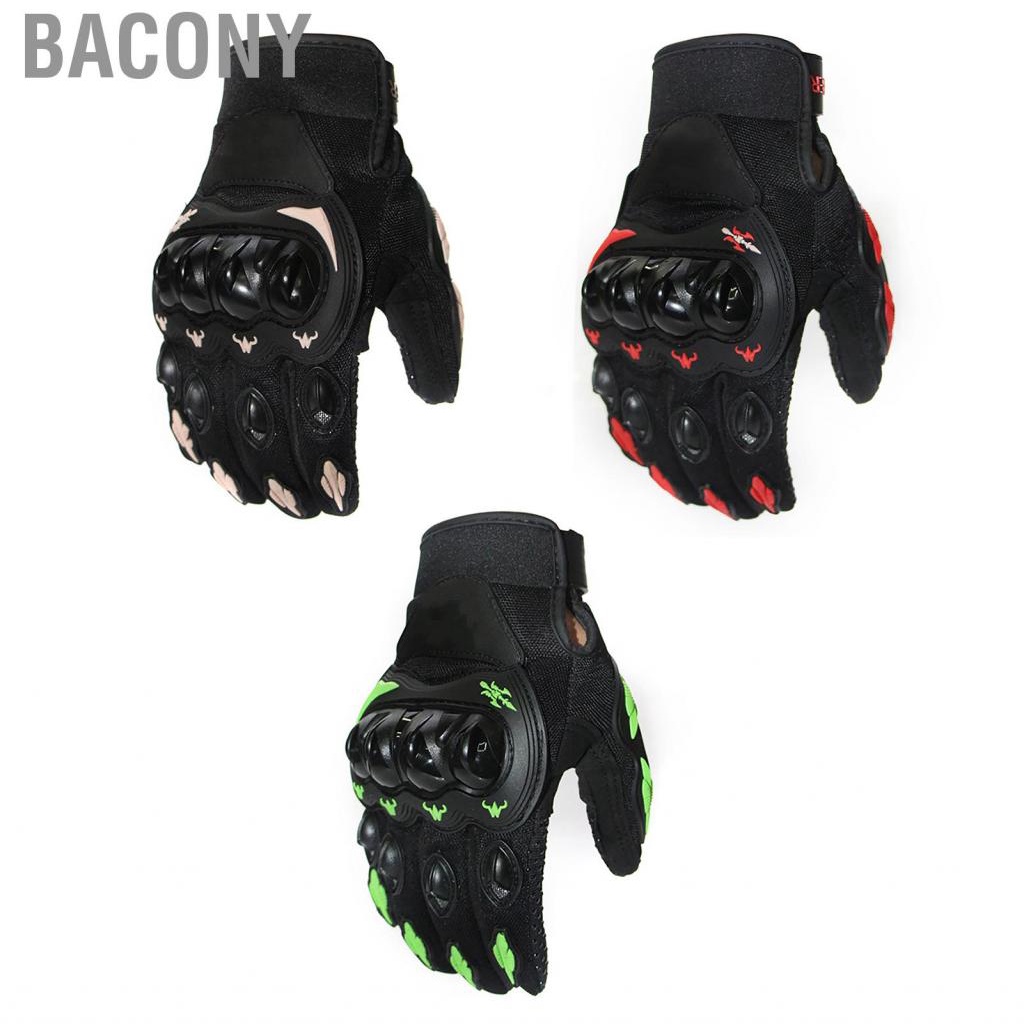Bacony Motorcycle  Hard Knuckle Powersports Racing Full Finger  Slip for Outdoor Sports