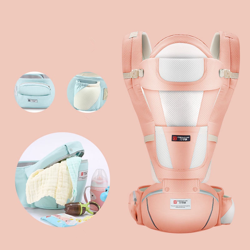 Địu sơ sinh chất lượng cao phù hợp cho bé từ 0-24 tháng tuổi được bế ngang, địu đeo vai trước và sau (địu xe máy)