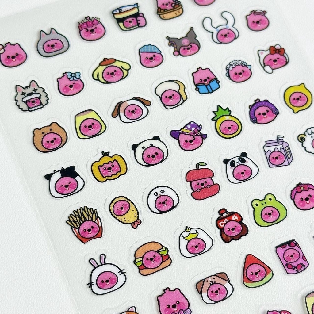 Miếng Dán pvc mini Trong Suốt Họa Tiết Hoạt Hình Cậu Bé Bút Chì shin-chan Trang Trí