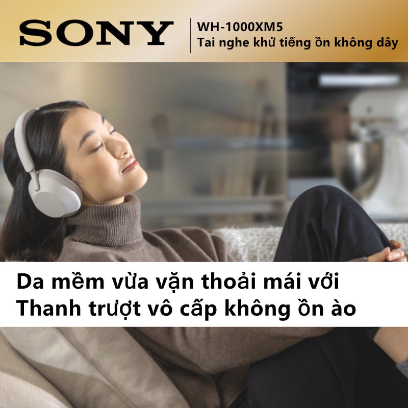 Tai Nghe Sony WH-1000XM5 Bluetooth Không Dây Có Công Nghệ Chống ồn Và Micrô Tích Hợp - Bảo Hành 3 Tháng