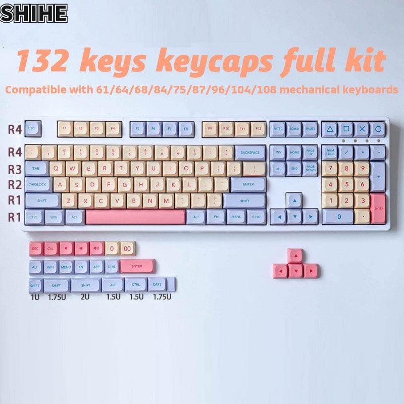 SHIHE Keycaps thăng hoa PBT bàn phím cơ keycaps chiều cao XDA