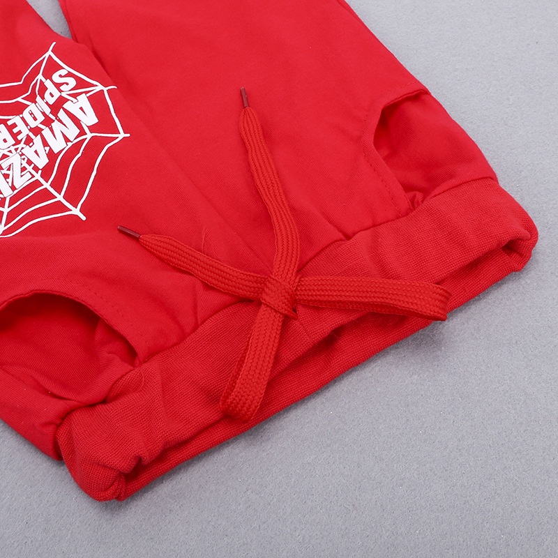 Hoạt Hình Bộ Trang Phục 2 Mảnh Gồm Áo Khoác Hoodie Tay Dài + Quần Dài Hình Người Nhện Cho Bé Trai