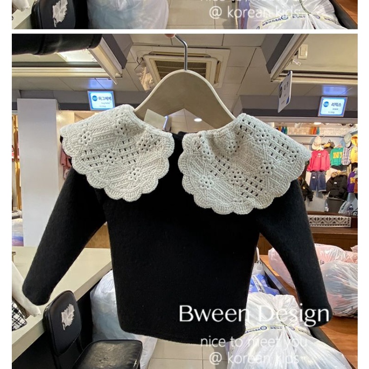 Áo Nhung Phối Ren Thời Trang Mùa Thu 2023 Mới Dành Cho Bé Gái